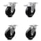 Service Caster 5 Inch Soft Rubber Wheel Swivel Top Plate Caster Total Lock Brakes SCC, 2PK SCC-TTL20S514-SRS-2-S-2 - alternate 1